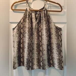 Halter Top•Papermoon (Stitch Fix) Barita Keyhole Snake Print •Size PETITE M•NWT
